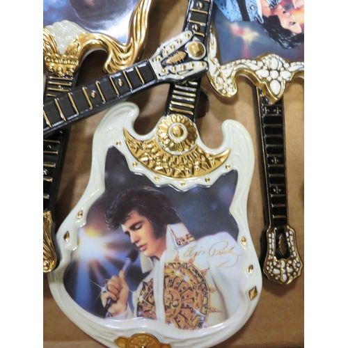 94 - NINE ELVIS PRESLEY BRADFORD EXCHANGE CERAMICS GUITARS