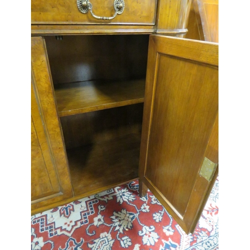 794 - A REPRODUCTION WALNUT CREDENZA - W 122 CM