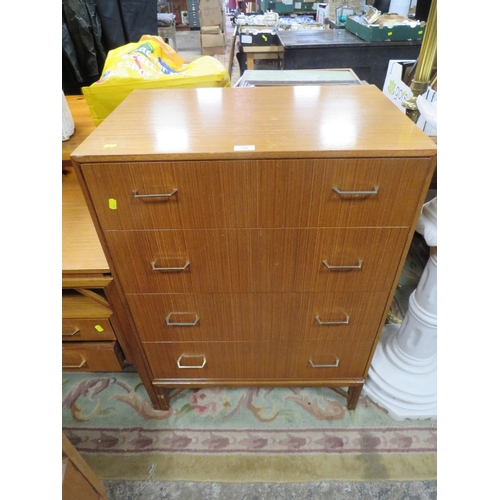 798 - A MID CENTURY TEAK FOUR DRAWER CHEST - W 68.5 CM