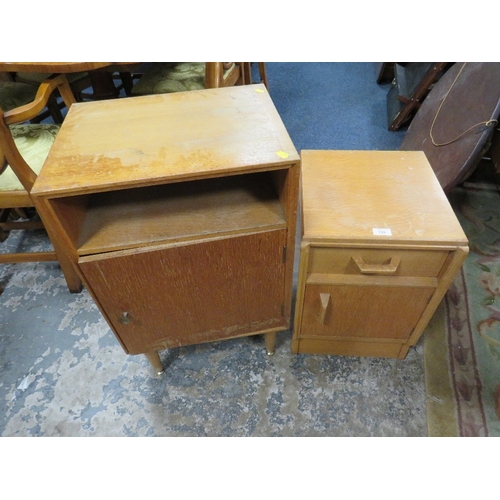 799 - TWO UTILITY STYLE BEDSIDE CABINETS A/F (2)