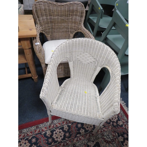 805 - TWO WICKER ARMCHAIRS