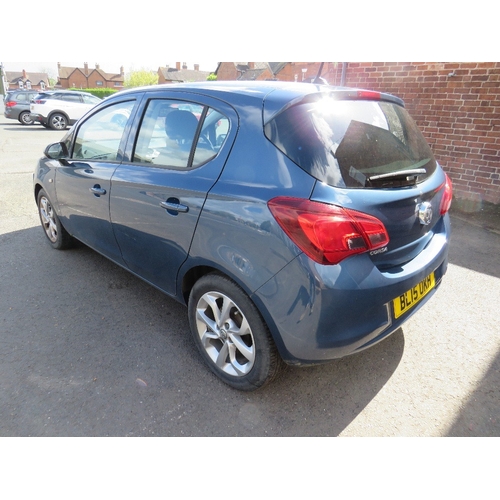 601 - A 2015 BLUE VAUXHALL CORSA 'BL15 OKH', 1.4L PETROL, MOT EXPIRED 08/06/2023, AT THIS POINT THE MILEAG... 