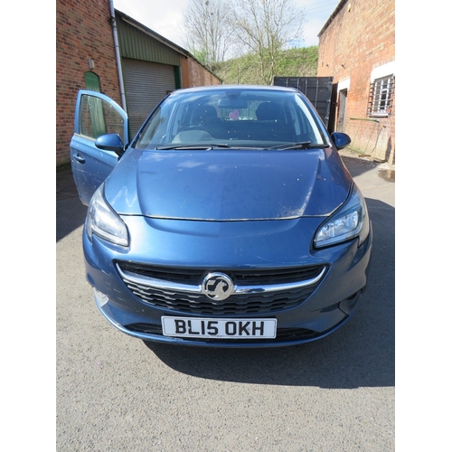 601 - A 2015 BLUE VAUXHALL CORSA 'BL15 OKH', 1.4L PETROL, MOT EXPIRED 08/06/2023, AT THIS POINT THE MILEAG... 