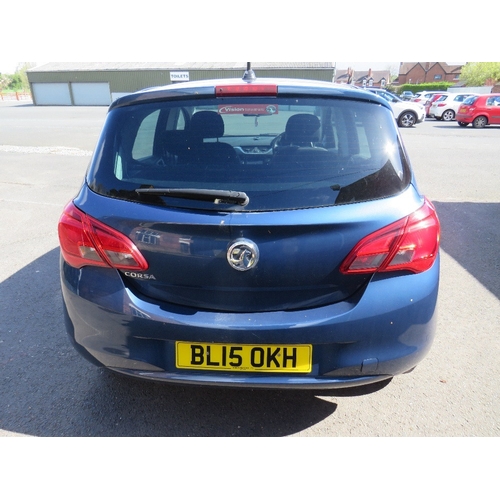 601 - A 2015 BLUE VAUXHALL CORSA 'BL15 OKH', 1.4L PETROL, MOT EXPIRED 08/06/2023, AT THIS POINT THE MILEAG... 