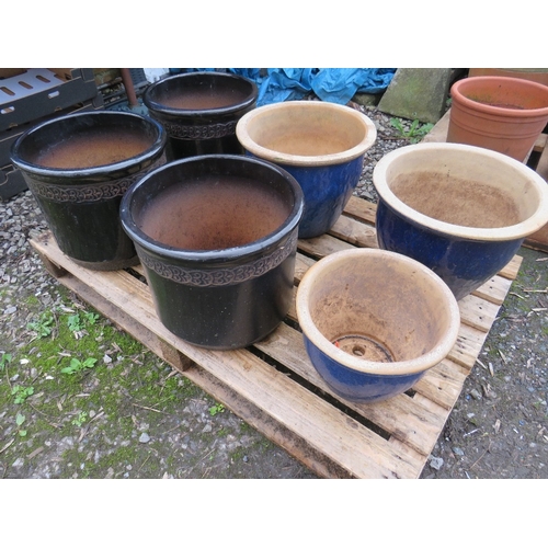 602 - SIX LARGE CERAMIC PLANTERS