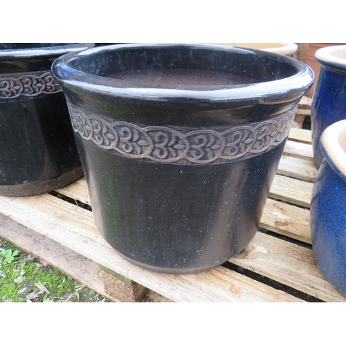 602 - SIX LARGE CERAMIC PLANTERS