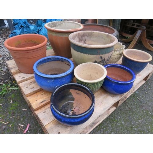 603 - TEN ASSORTED CERAMIC GARDEN PLANTERS