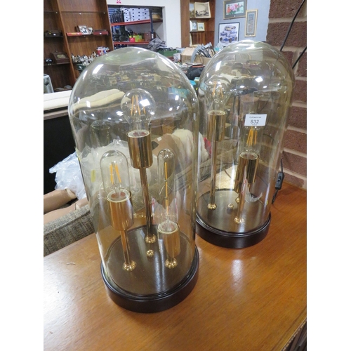 832 - A PAIR OF MODERN DOMED LAMPS