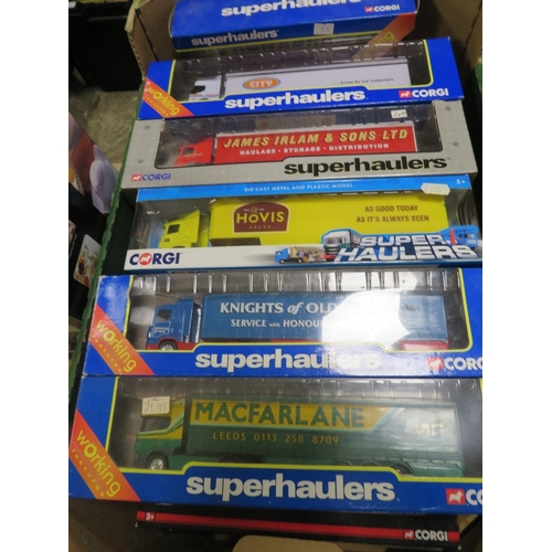 68 - TWELVE BOXED CORGI ARTICULATED LORRIES AND TRAILERS, TO INC McFARLANE, JAMES IRLAM, KNIGHTS OF OLD, ... 