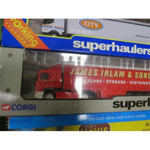 68 - TWELVE BOXED CORGI ARTICULATED LORRIES AND TRAILERS, TO INC McFARLANE, JAMES IRLAM, KNIGHTS OF OLD, ... 