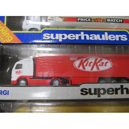 70 - TWELVE BOXED CORGI ARTICULATED LORRIES AND TRAILERS TO INCLUDE ESSO TANKER, KIT KAT, P&O FERRYMASTER... 