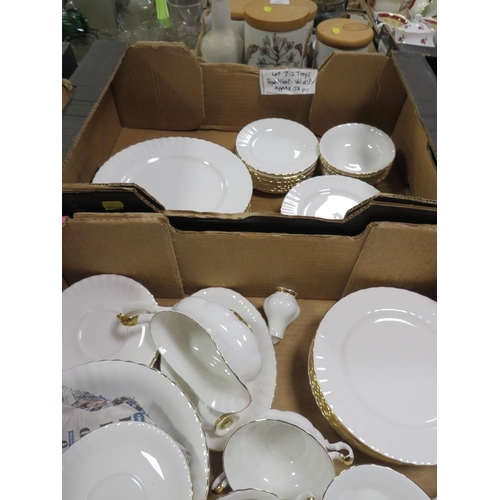 101 - TWO TRAYS OF ROYAL ALBERT VAL D'OR DINNER WARE