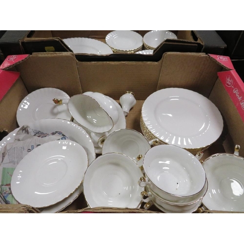 101 - TWO TRAYS OF ROYAL ALBERT VAL D'OR DINNER WARE