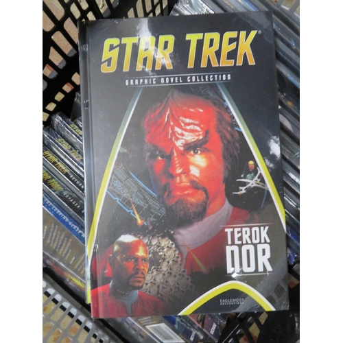 125 - A TRAY CONTAINING TWENTY STAR TREK GRAPHIC NOVEL COLLECTION BOOKS, STILL FACTORY WRAPPED