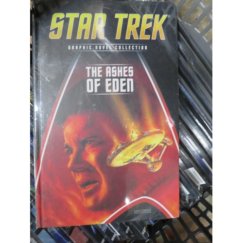 125 - A TRAY CONTAINING TWENTY STAR TREK GRAPHIC NOVEL COLLECTION BOOKS, STILL FACTORY WRAPPED