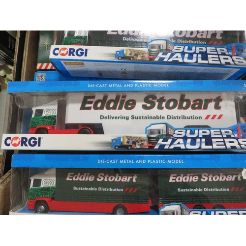 130 - ELEVEN BOXED CORGI EDDIE STOBART ARTICULATED LORRIES AND TRAILERS