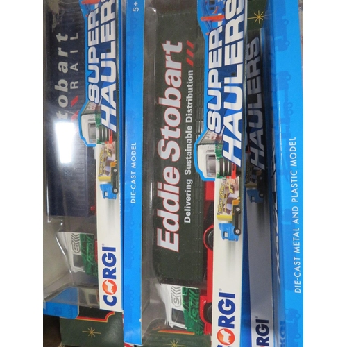 130 - ELEVEN BOXED CORGI EDDIE STOBART ARTICULATED LORRIES AND TRAILERS