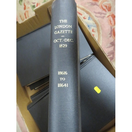 140 - LONDON GAZETTE 1829 AND 1842, FIVE BOUND VOLUMES, ROYAL NAVY BOUNTIES PAID TO THE OFFICERS & CREWS O... 