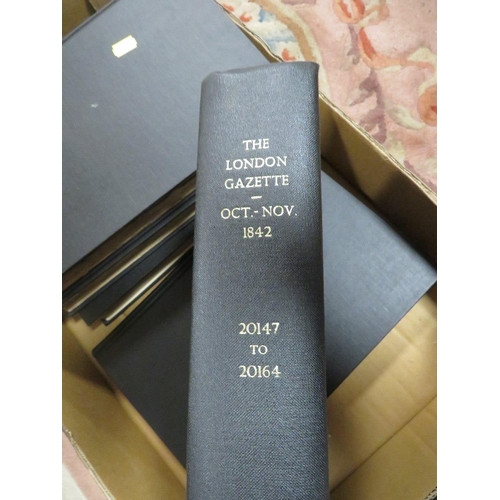 140 - LONDON GAZETTE 1829 AND 1842, FIVE BOUND VOLUMES, ROYAL NAVY BOUNTIES PAID TO THE OFFICERS & CREWS O... 