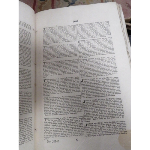 140 - LONDON GAZETTE 1829 AND 1842, FIVE BOUND VOLUMES, ROYAL NAVY BOUNTIES PAID TO THE OFFICERS & CREWS O... 