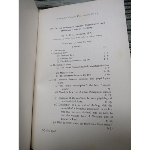 153 - A TRAY CONTAINING MANCHESTER LITERARY AND PHILOSOPHICAL SOCIETY 38 VOLUMES 1890'S -1913