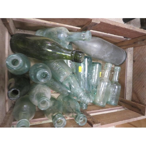 159 - A CRATE OF VINTAGE BOTTLES