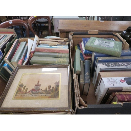 172 - TWO TRAYS OF ASSORTED BOOKS TO INCLUDE THE MYTHS OF GREECE AND ROME, REF ATLAS OF GREATER LONDON AND... 