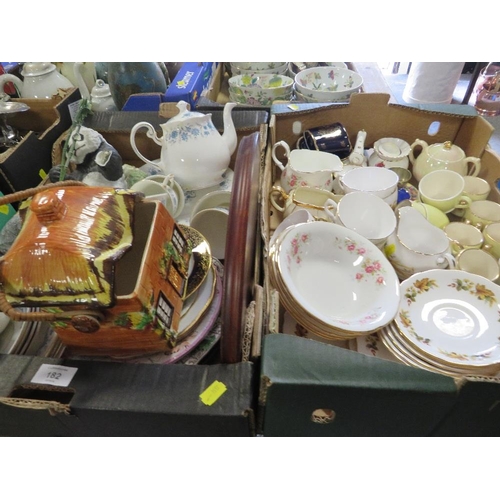 182 - TWO TRAYS OF ASSORTED CERAMICS ETC TO