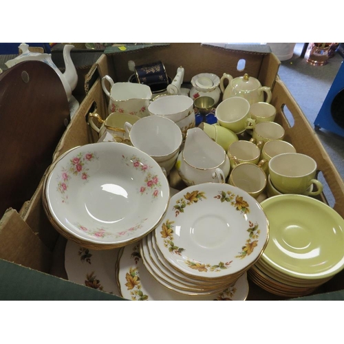 182 - TWO TRAYS OF ASSORTED CERAMICS ETC TO