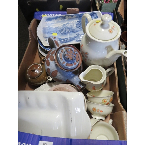 207 - FOUR TRAYS OF ASSORTED CERAMICS AND SUNDRIES