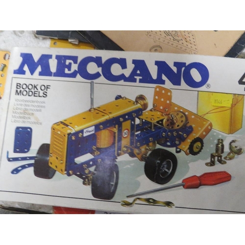 212 - TWO BOXES OF MECCANO ITEMS INCLUDING MANUALS ETC