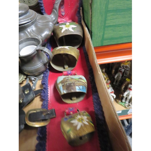 226 - TWO TRAYS OF SUNDRIES TO INCLUDE AN ANTIQUE COACH LANTERN A/F CLOCKS ETC