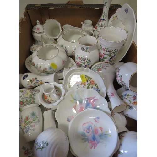 233 - TRAY OF AYNSLEY CERAMICS, VARIOUS PATTERNS