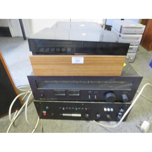 243 - A AMSTRAD MODEL 7000 STEREO CASSETTE DECK TOGETHER WITH A DENYO FM/AM STEREO TUNER, LARGE REEL TO RE... 