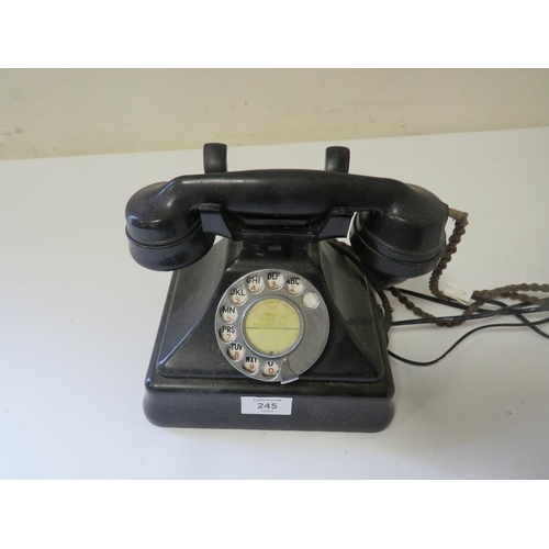 245 - A VINTAGE TELEPHONE WITH MODERN CABLE TELEPHONE ADAPTER (UNCHECKED)