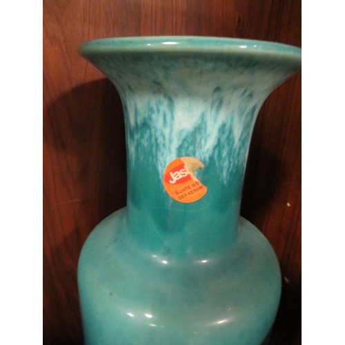 310 - TWO VINTAGE RETRO GERMAN VASES TO INCLUDE A JASBA EXAMPLE WITH ORIGINAL LABEL - TALLEST H 45 CM