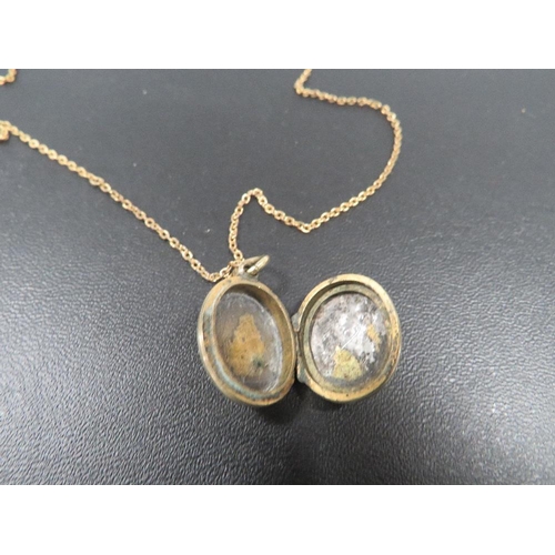 389 - A VICTORIAN LOCKET ON CHAIN