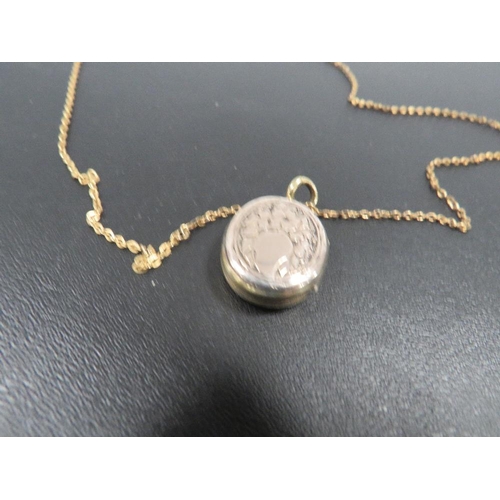 389 - A VICTORIAN LOCKET ON CHAIN