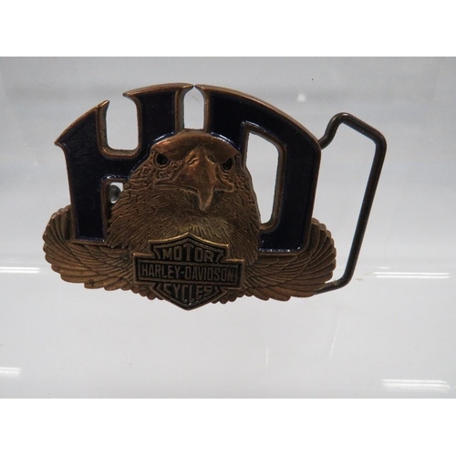 407 - A VINTAGE GENUINE HARLEY DAVIDSON BELT BUCKLE BY BARON C1987