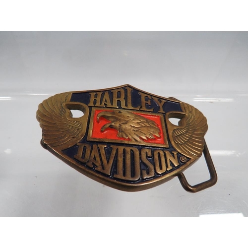 408 - A VINTAGE GENUINE HARLEY DAVIDSON BELT BUCKLE BY BARON C1987