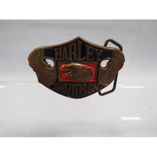 408 - A VINTAGE GENUINE HARLEY DAVIDSON BELT BUCKLE BY BARON C1987