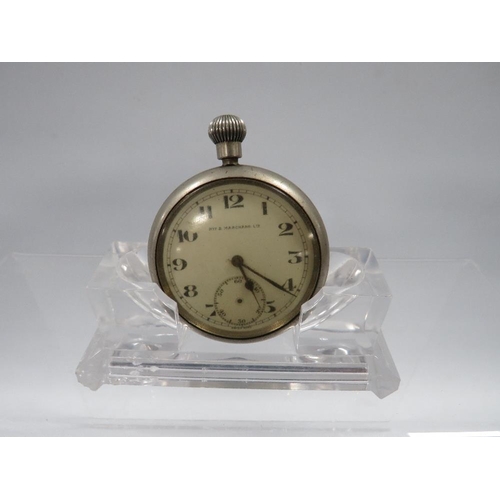 431 - AN ANTIQUE MILITARY POCKET WATCH BY RYF & MARCHAND LTD MARKED ON REAR A/F