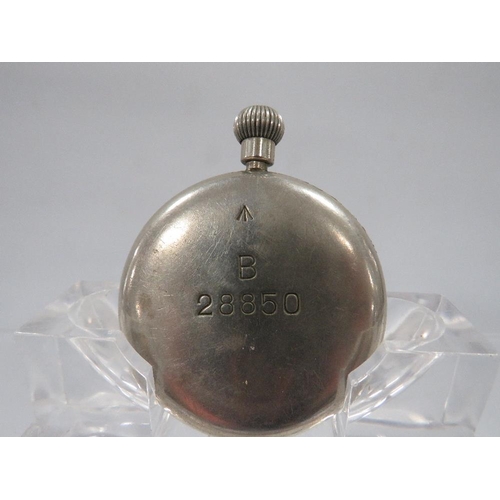 431 - AN ANTIQUE MILITARY POCKET WATCH BY RYF & MARCHAND LTD MARKED ON REAR A/F