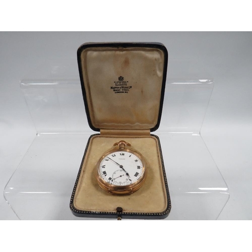 432 - AN ANTIQUE GENTS POCKET WATCH BY ROLEX - THE ROLLED GOLD DENNISON CASE MARKED 10CT TO WHERE 20 YEARS... 