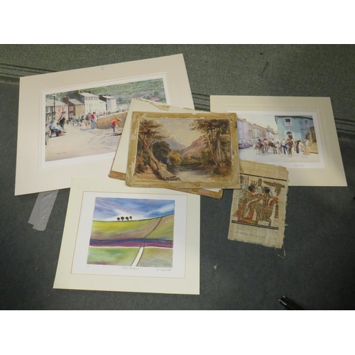 5 - A COLLECTION OF ASSORTED PRINTS AND WATERCOLOURS TO INC PIP CARPENTER, ROBERT PRICE ETC