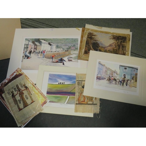 5 - A COLLECTION OF ASSORTED PRINTS AND WATERCOLOURS TO INC PIP CARPENTER, ROBERT PRICE ETC