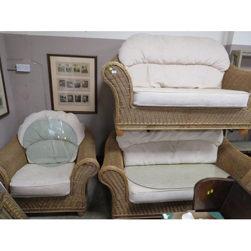 717 - A LARGE SIX PIECE WICKER CONSERVATORY SUITE