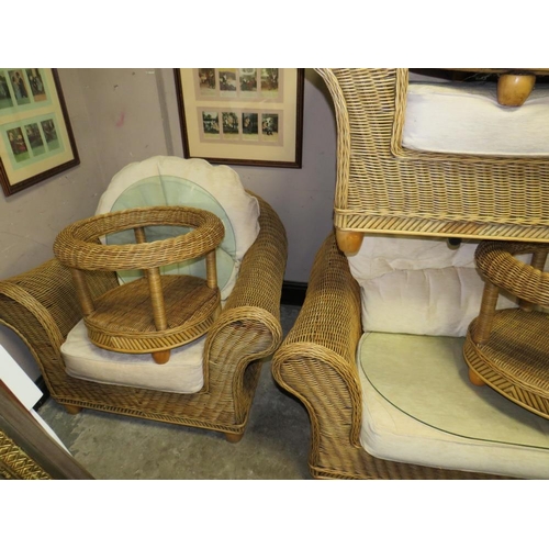 717 - A LARGE SIX PIECE WICKER CONSERVATORY SUITE