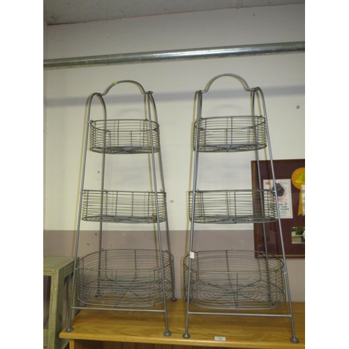 721 - TWO MODERN METAL WIREWORK STANDS