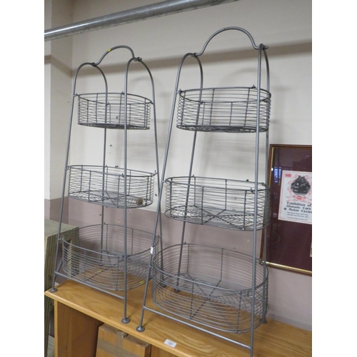 721 - TWO MODERN METAL WIREWORK STANDS